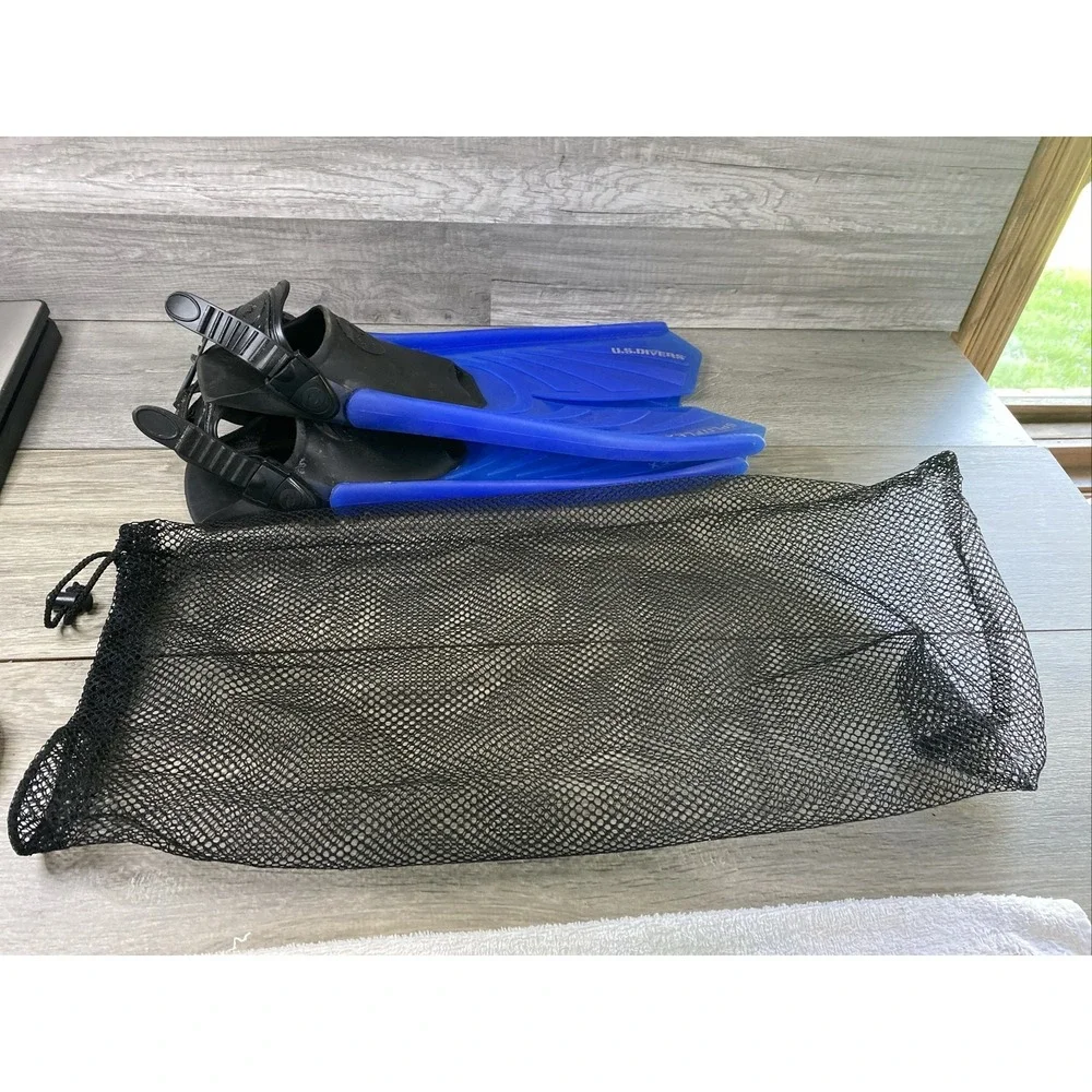 U.S. Divers Splitflex Diving Swimming Fins Flippers Blue‎ Size S Small 3-6 w Bag